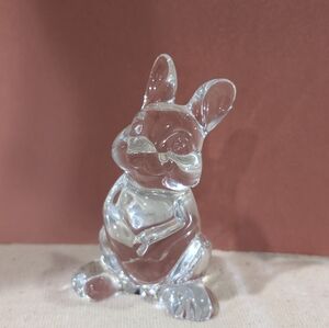 Vintage Bohemia Czech Republic Lead Crystal Over 24% PBO Rabbit Bunny Figurine